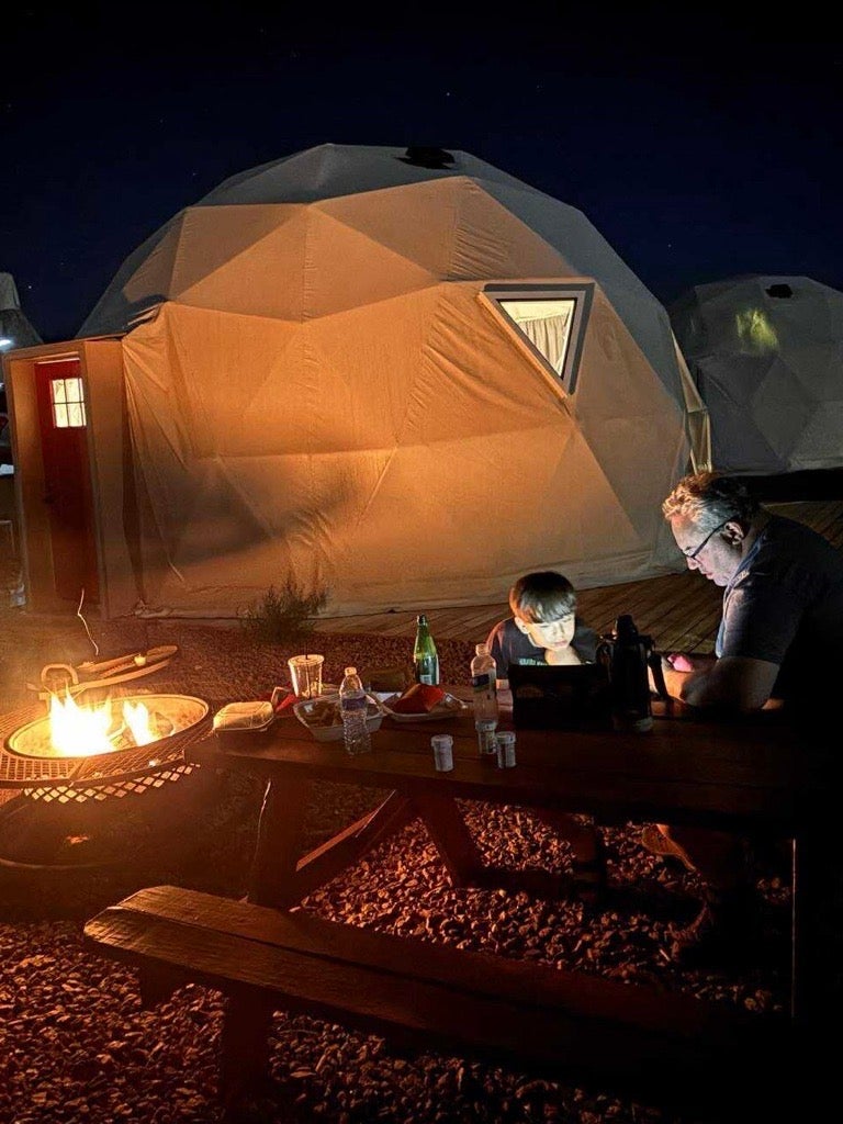 Ted and his family camping