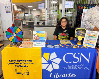 Flor Macias at the Hispanic Heritage Month Book Display