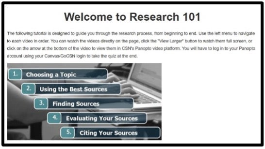 Research 101 intro slide