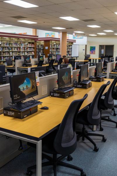 A photo of student computers at the North Las Vegas campus