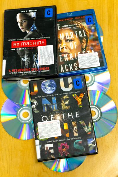 A photo of DVDs